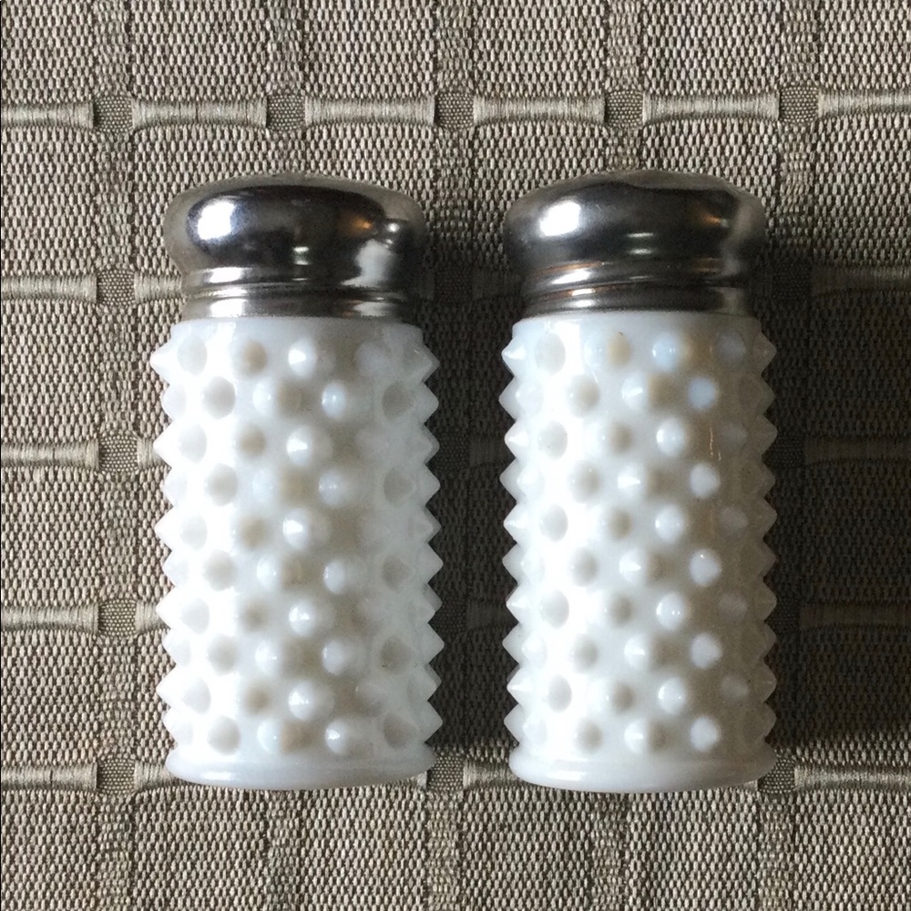 Fenton Milk Glass Hobnail Salt & Pepper Shakers